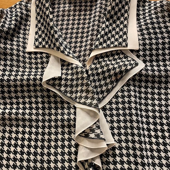 Marie Clemence Paris Vintage White Blouse 46 France Checkered Rare Thin 1970s - Picture 2 of 4